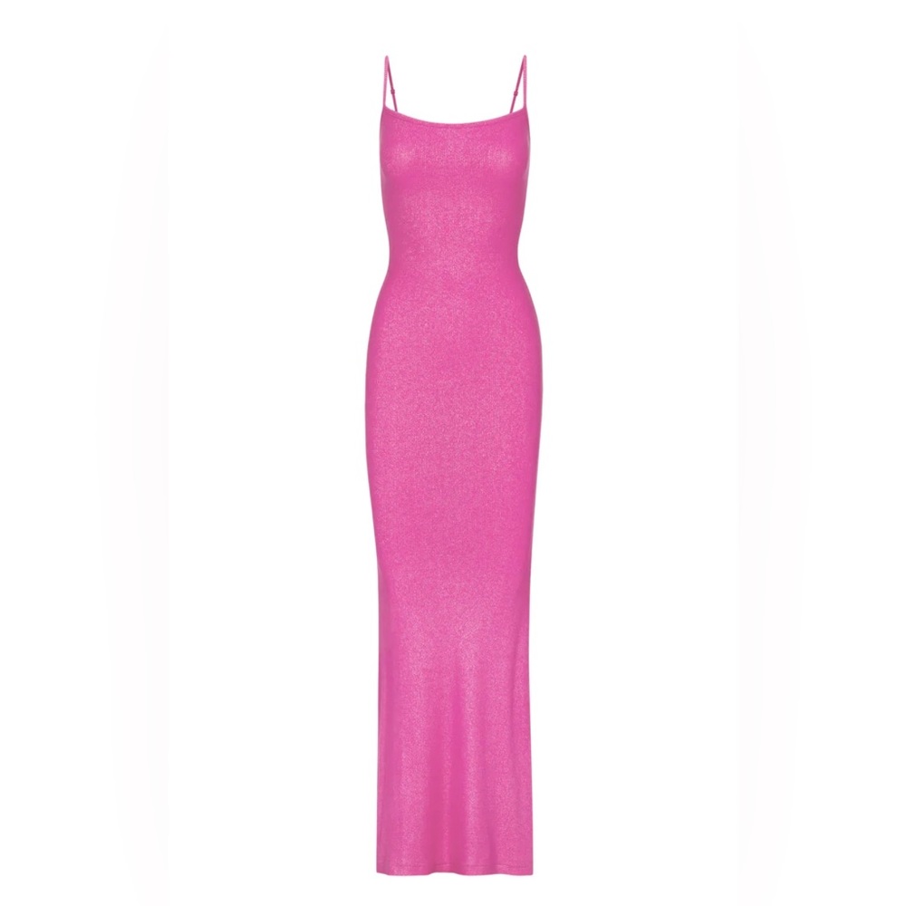 NWT: SKIMS: SMALL SOFT LOUNGE SHIMMER LONG SLIP DRESS
